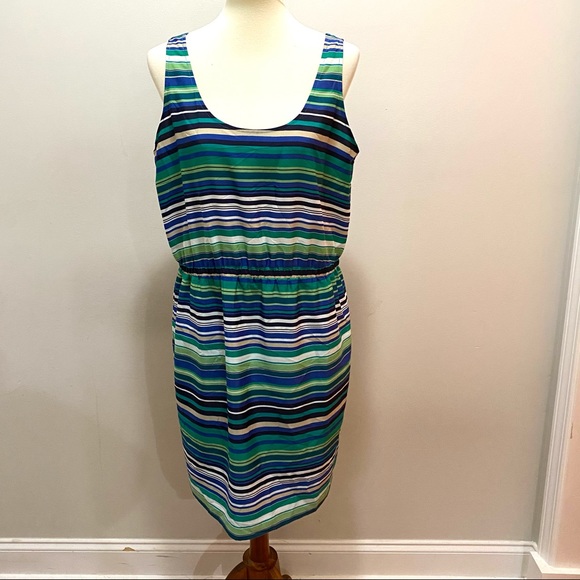 Loft Outlet Sleeveless Scoop Neck Striped Dress - Picture 2 of 9